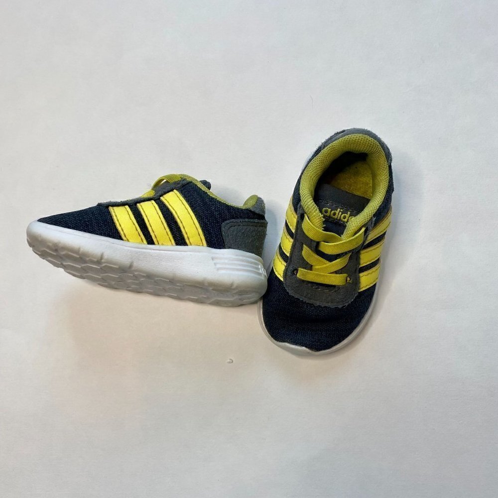 Adidas Kids Racer Running Shoe Gray Yellow 3